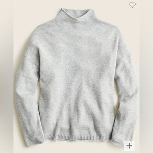 J. Crew Cashmere Relaxed Rollneck Sweater Heather Grey